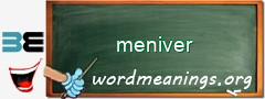 WordMeaning blackboard for meniver